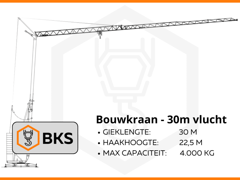 Bouwkraan - 30m vlucht